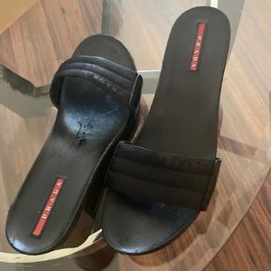 Authentic Black PRADA platforms size 8